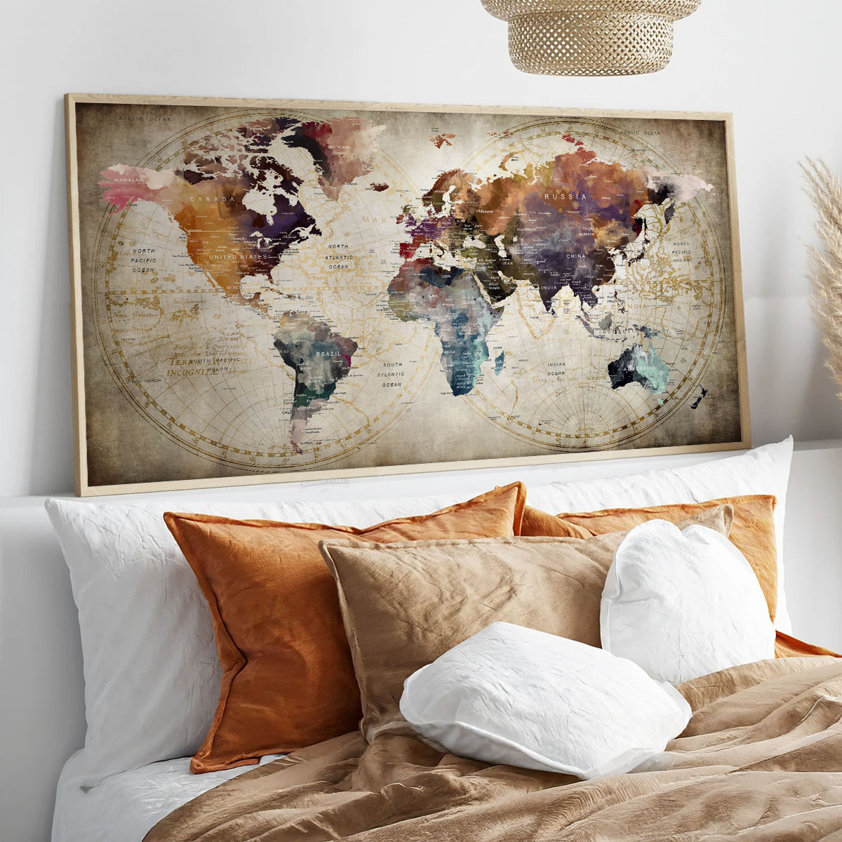 Push Pin World Map Poster