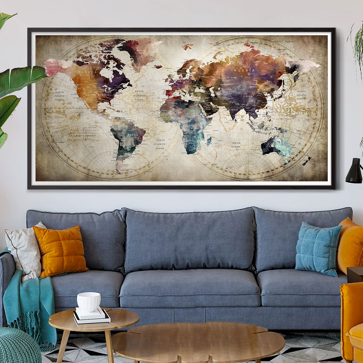 Push Pin World Map Poster