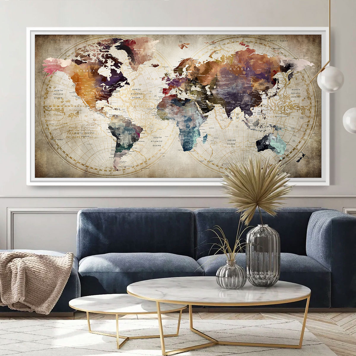 Push Pin World Map Poster