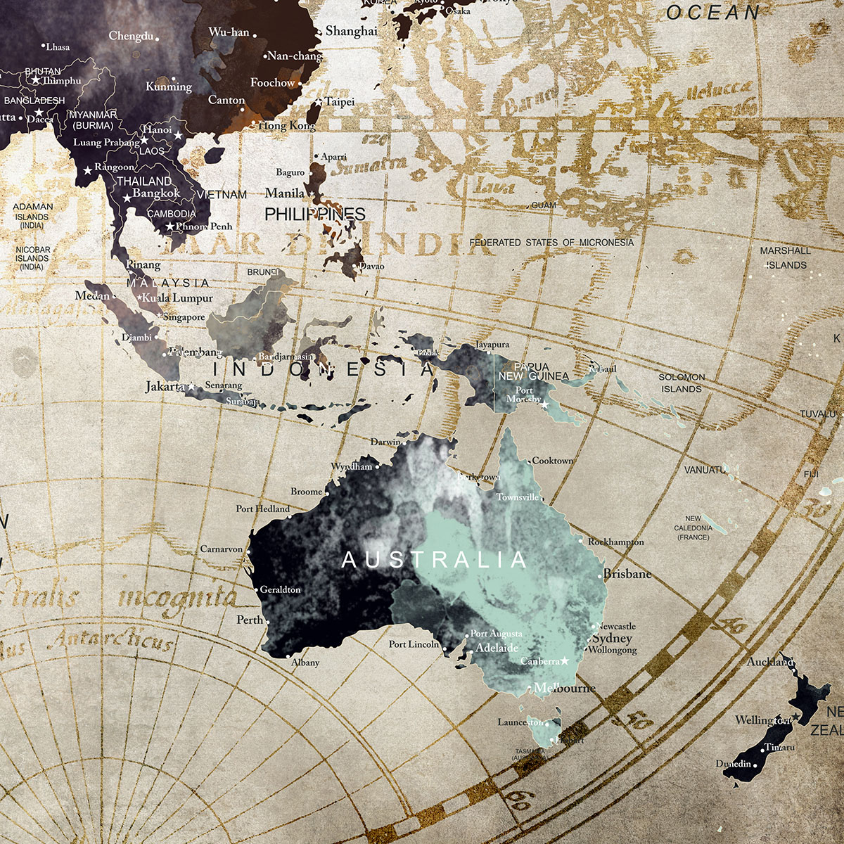 Push Pin World Map Poster