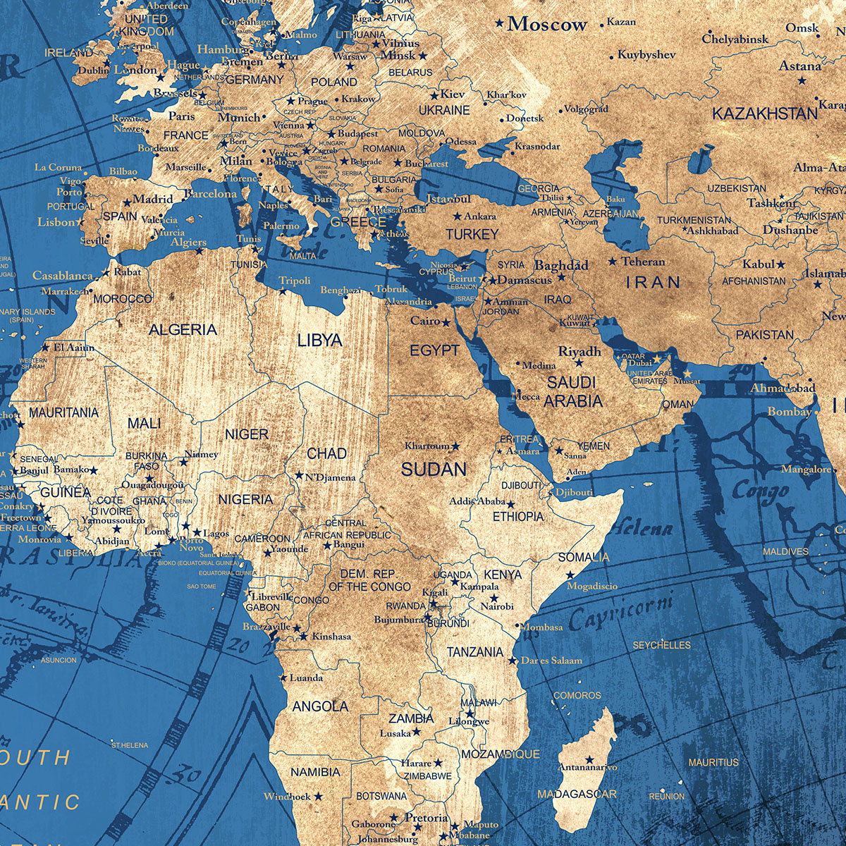 Contemporary World Map Art