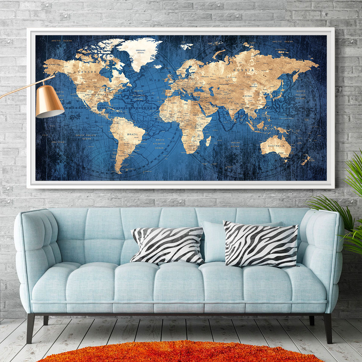 Contemporary World Map Art